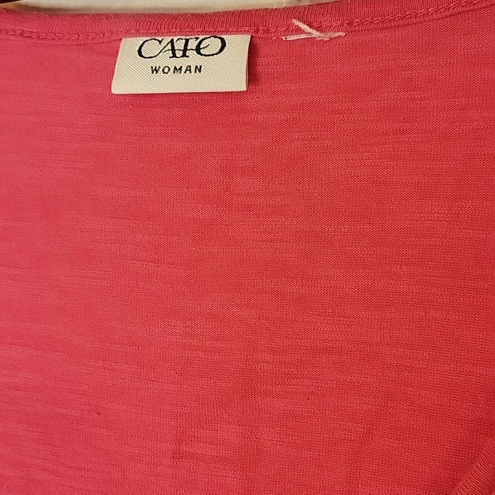 Cato Sleeveless Top Hot Pink Lace Overlay Front large